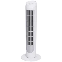 HOMCOM Ventoinha de Coluna 45W Ventoinha de Coluna Silenciosa com 3 Velocidades e Oscilação 70° para Sala Quarto Ø27x75 cm Branco(m-21)