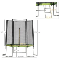 HOMCOM Trampolim de Jardim Ø223cm Trampolim para Crianças Adultos com Superfície de Salto Ø137cm Rede de Segurança Cobertura de Bordas e Escada para Exterior Verde(m-3)