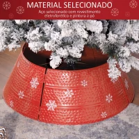 HOMCOM Saia Metálica Impermeável para Árvore de Natal 66x66x23 cm Vermelho(m-5)