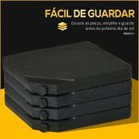 Outsunny Conjunto de Pesos para Base de Chapéu de Sol de 4 Peças Quadrado Preenchível 60 kg de Água 70 kg de Areia ou 80 kg Mixto Preto(m-7)