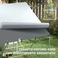 PawHut Recinto per Galline da 6m² per 6-8 Animali con Tetto Impermeabile, Mangiatoia e Posatoio, 3x2x1.9m, Argento(m-7)