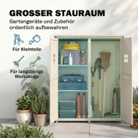 Outsunny Gartenschrank Holz Geräteschuppen Gerätehaus Geräteschrank Pultdach Garten Grau 127,5x50x164cm(m-4)