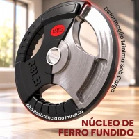 SPORTNOW Discos de Pesos com Orifício de Ø50 mm 2 Discos de 15 kg com Triplo Aperto para Halteres e Barras Ø34x5 cm Preto(m-7)