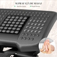 HOMCOM Suport ergonomic pentru picioare pentru birou, cu role de masaj, reglabil pe înălțime și unghi, negru(m-4)