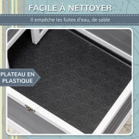 PawHut Maison enclos cage pour petit animal tortue avec 2 espaces 86 x 54 x 43 cm - bois de sapin(m-6)