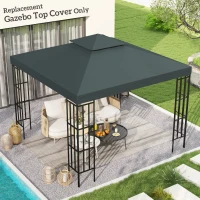 Outsunny Acoperiș de Schimb pentru Foișor 3x3m cu 2 Niveluri și Rezistent la Razele UV, Verde(m-7)