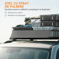 HOMCOM Portbagaj auto din oțel de 90,7 kg cu deflectoare și bare laterale, 110,5x99,5x18,5 cm, negru(m-5)