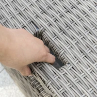 Outsunny Polyrattan Gartenmöbel Set für 3 Personen Gartengarnitur mit Beistelltisch Kissen Aluminium Hellgrau+Beige(m-9)
