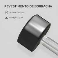 SPORTNOW Conjunto de 2 Halteres Dodecagonais 2 x 10 kg em Metal com Revestimento em Borracha para Treino em Casa e Ginásio Preto(m-5)