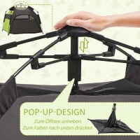 PawHut Haustierzelt Hundezelt Outdoor Tierzelt, 110 cm x 110 cm x 85 cm. Bodenspieße +  Transporttasche. Grün + Schwarz(m-5)