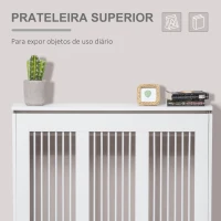 HOMCOM Cobertura de Radiador Branca 90x18x84 cm Cobertura de Radiador de MDF Desenho Modern para Sala de Estar Dormitório Branco(m-4)