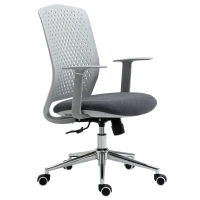 Vinsetto Bürostuhl drehbarer Chefsessel ergonomischer Computer-Arbeitsstuhl mit hoher Rückenlehne und Höhenverstellbar PP-Rückenlehne Schaumstoff höhenverstellbar 94,5-102,5 cm Grau(m-10)