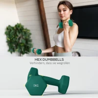 SPORTNOW Hantelset mit Aufbewahrungsgestell, Set mit 6 Hanteln für Fitness-Training, 2 x 3kg, 2 x 4kg, 2 x 5kg(m-7)