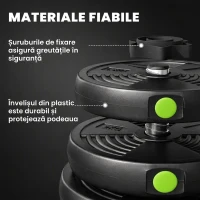 SPORTNOW Set 2 în 1 cu 2 Gantere Convertibile în Halteră, Greutate Totală 30 kg și Discuri de Greutate Reglabile, Negru(m-7)