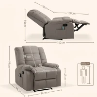 HOMCOM Fotoliu de Relaxare cu Masaj din Piele Artificiala(m-3)