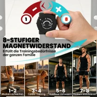 SPORTNOW Crosstrainer für Zuhause Ellipsentrainer mit Bluetooth App-Kompatibilität 8 Widerstandsstufe Schwungrad LCD-Monitor Grau(m-5)