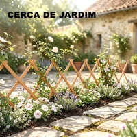 Outsunny Treliça de Jardim em Madeira Extensível Suporte para Plantas Trepadoras Rosas e Videiras 180x60 cm Castanho Claro(m-6)