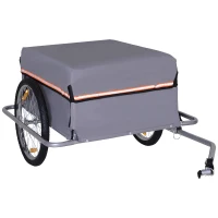 HOMCOM Fahrradanhänger Klappbar Lastenanhänger mit Kupplung,Transportwagen bis 40 kg belastbar, Transportanhänger Anhänger für Fahrrad Handwagen 140 x 88 x 60 cm(m-1)