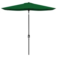 Outsunny Umbrelă de Grădină Rectangulară 2x3 m Reglabilă cu Deschidere prin Manivelă, Verd(m-12)