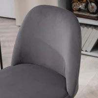 HOMCOM Scaun de birou reglabil pe înălțime cu funcție de balansare, tapițerie din material catifelat, gri(m-8)