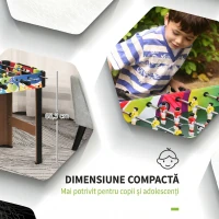 HOMCOM Masa de Fotbal cu 2 Tabele de Scor, din Lemn, Oțel Inoxidabil și Plastic, 86,5x43,5x63 cm, Multicolor(m-6)