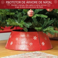 HOMCOM Saia Metálica Impermeável para Árvore de Natal 66x66x23 cm Vermelho(m-4)