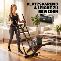 SPORTNOW Crosstrainer für Zuhause Ellipsentrainer mit Bluetooth App-Kompatibilität 8 Widerstandsstufe Schwungrad LCD-Monitor Grau(m-9)