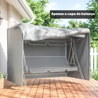 Outsunny Capa para Móveis de Jardim Capa Protetora para Baloiços de Exterior com Fecho de Correr 205x124x164 cm Cinza Claro(m-8)