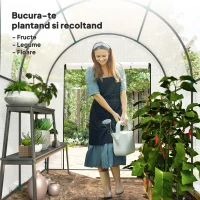 Outsunny Seră Tip Tunel pentru Grădină 1.8x1.8x2 m din Oțel și PE Anti-UV cu Uși Rulabile și Ferestre, Albă(m-8)