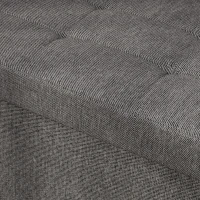 HOMCOM Baú de Armazenamento para Dormitório 84L Puff de Armazenamento Dobrável Estofado em Linho Sintético 76x38x38 cm Cinza Escuro(m-9)