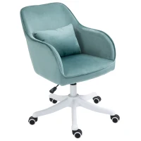 Vinsetto Scaun de birou cu perne de masaj cu roti inaltime reglabila, captuseala ergonomica de lux verde(m-7)