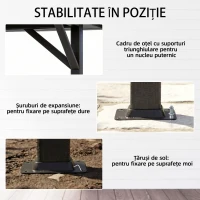 Outsunny Foișor de Grădină cu Acoperiș pe 2 Nivele, Plase de Țânțari și Perdele, din Metal și Poliester, 380x300x270 cm, Gri Închis(m-6)