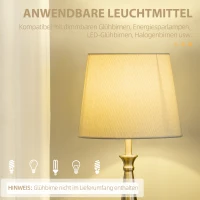 HOMCOM 3-teiliges Lampenset im Vintage-Design, 2 Tischleuchten, 1 Stehleuchte, 35,5 cm x 35,5 cm x 146 cm, Silber + Weiß(m-7)