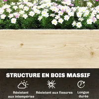 Outsunny Jardinière à 2 Niveaux avec Treillis, bac à fleurs, avec tissu non tissé, 108 x 62 x 120 cm, effet bois naturelle(m-8)