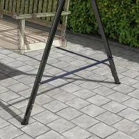 Outsunny Suporte para Baloiço de Metal Estrutura de Baloiço Resistente com Pés em Forma de A Carga 220 kg  172x126x170 cm Bronze(m-7)