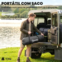 Outsunny Tenda de Campismo Familiar para 4-6 Pessoas com 2 Dormitórios Impermeável 3000 mm com Bolsa 555x225x190 cm Cinza e Verde(m-7)