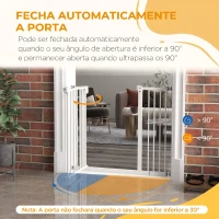 PawHut Barreira de Segurança para Cães 74-94 cm com Extensão, Montagem por Pressão e Bloqueio Duplo, Branco(m-5)
