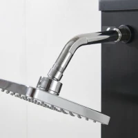Duș Solar Outsunny de Grădină 40L și Temperatură 60°C, Cap Rotativ și Robinet pentru Picioare, Negru(m-8)