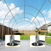 Outsunny Garagem Exterior 3x6 m Impermeável com Tecido PE Resistente e Estrutura de Metal Galvanizado UPF 30+ Branco(m-8)