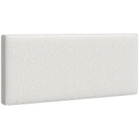 HOMCOM Tête de lit murale en lin, 140 x 60 cm, tête de lit suspendue rembourrée pour chambre à coucher, crème(m-1)
