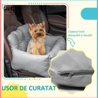 PawHut Scaun Auto pentru Caine Talie Mica – Husa Bumbac Detasabila & Curele de Siguranta(m-5)