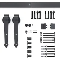 HOMCOM Kit Șină pentru Ușă Culisantă Simplă, Stil Rustic, din Oțel Carbon, Maro(m-4)