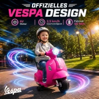 AIYAPLAY Elektryczny motorek dziecięcy Mini Vespa GTS 6V z akumulatorem litowym Ergonomiczne siedzisko i oparcie 1,5-3 lat(m-4)