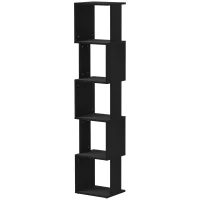 HOMCOM Bibliothèque étagère Design Moderne à 5 Niveaux – Rangement Pratique pour Maison ou Bureau, noir(m-12)