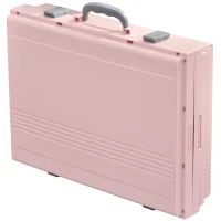 PawHut Caja de Arena para Gatos Plegable Arenero Portátil Aseo Quita Mal Olor con Manija Puerta Orificio de Ventilación Bandeja Material ABS 54x43x42 cm Blanco y Rosa(m-8)