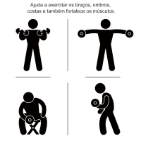 HOMCOM Conjunto de Halteres Ajustáveis 30kg com Barra de Conexão de Aço e Discos Desmontáveis Conjunto de Pesos para Treinamento em Casa Academia Escritório Preto(m-7)