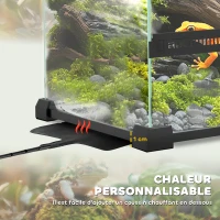 PawHut Terrarium en verre pour reptiles vivarium 12 L avec couvercle en treillis métallique, 20 x 20 x 30 cm, noir(m-7)