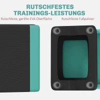 SPORTNOW Steppbrett höhenverstellbar Fitness Aerobic Stepper mit 3 Stufen (10,5/15,5/20,5 cm), Anti-Rutsch Grün(m-5)