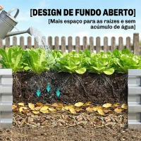 Outsunny Caixa de Plantio de Aço Galvanizado para Cultivar Plantas Flores Floreira Exterior Retangular com Fundo Aberto 120x60x30,5 cm Prata(m-5)