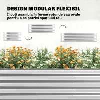 Outsunny Strat Înălțat de Grădină cu Seră și Jardinieră(m-7)